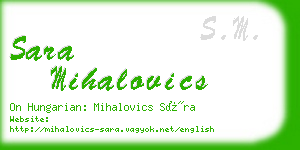 sara mihalovics business card